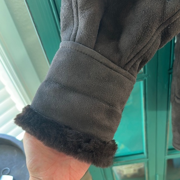 Vintage 80s/90s Overland Sheepskin Co Shaw Collar Shearling Coat XS Made in USA - Picture 6 of 13